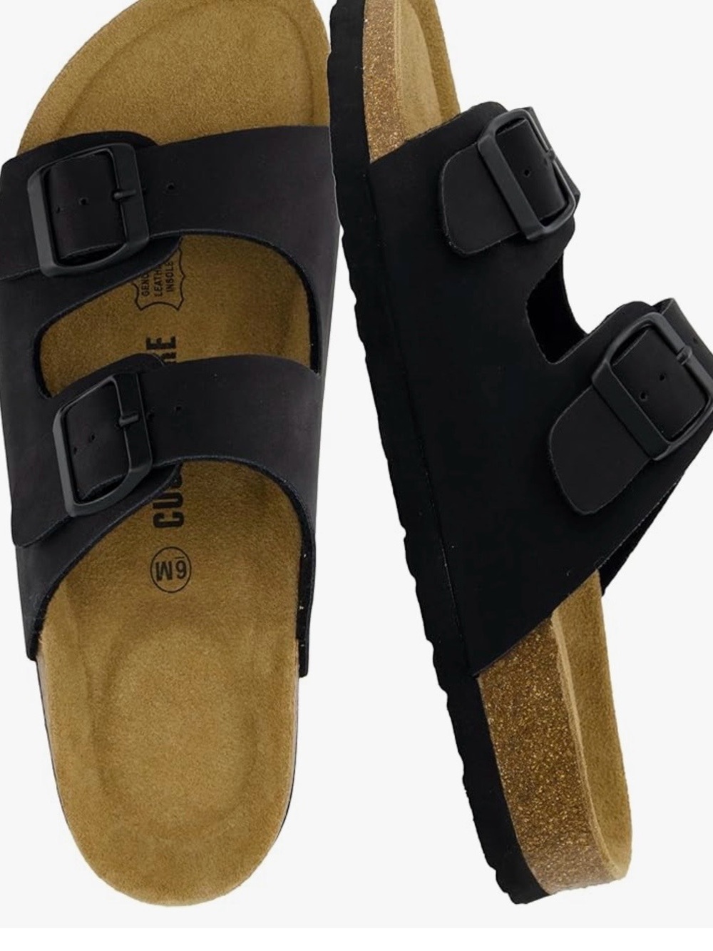 NWB Classic Double-Buckle Black Women’s Slide Sandals